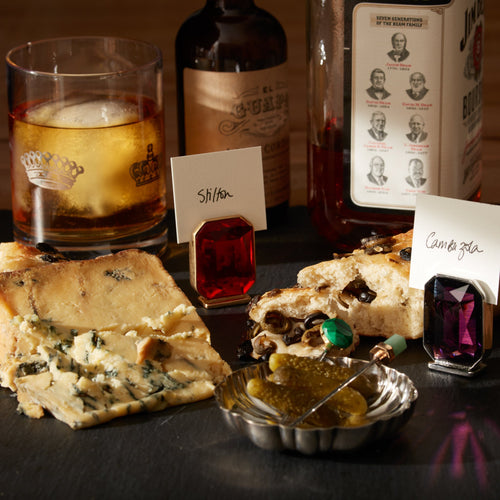 Single gem placecard holder, amethyst, set of two