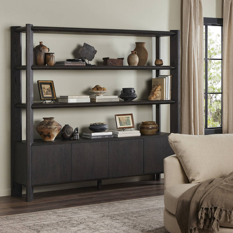 Orwin Smoked Black Oak Wide Bookshelf | ready to ship!