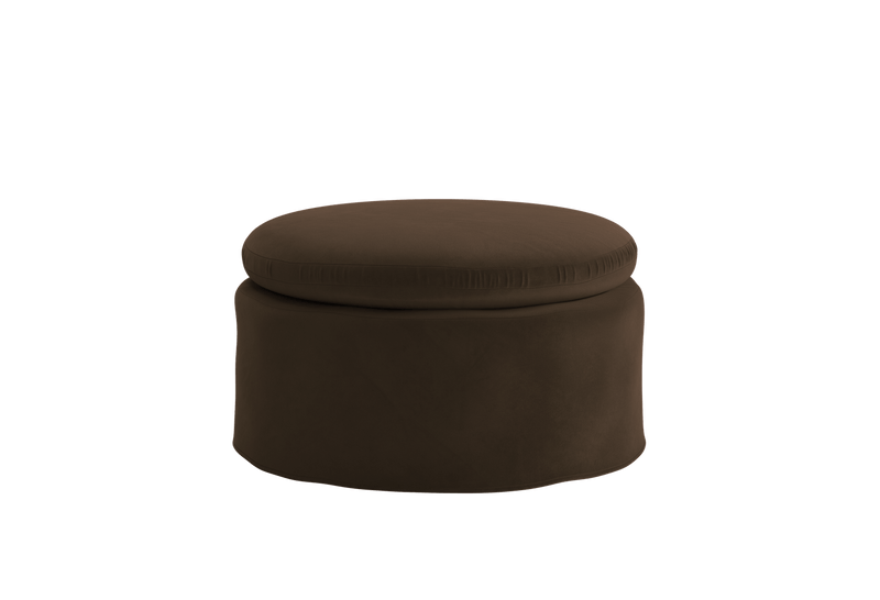 The Evergreen Ottoman in Recycled Velvet