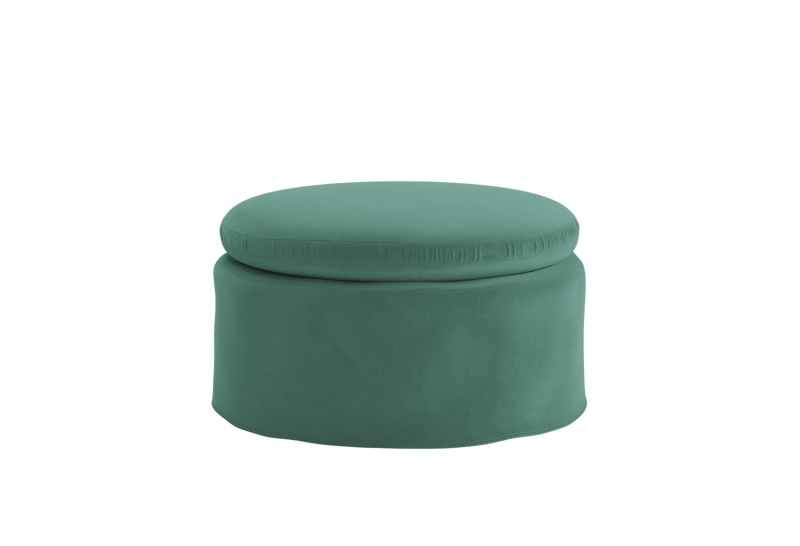 The Evergreen Ottoman in Recycled Velvet