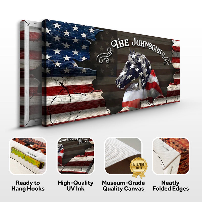 American Horse Wall Art Sign