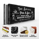 Personalized Rustic Pool And Bar Sign II