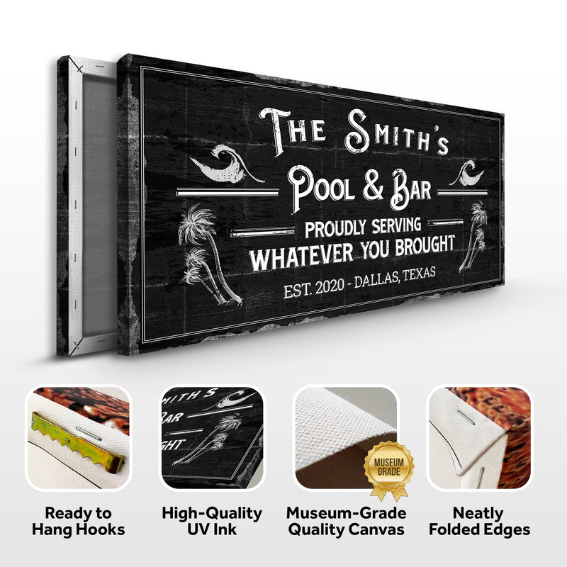Personalized Rustic Pool And Bar Sign II