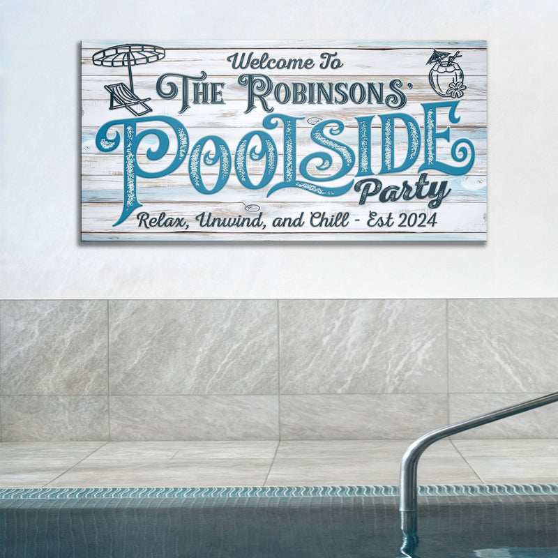 Personalized Poolside Party Sign