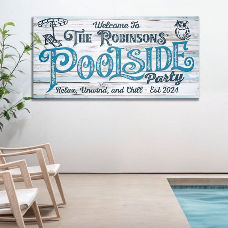 Personalized Poolside Party Sign