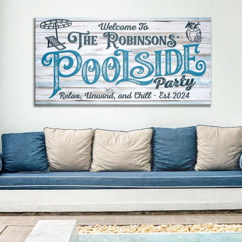 Personalized Poolside Party Sign