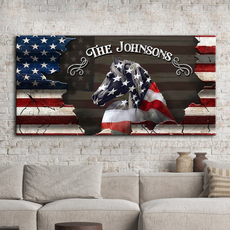 American Horse Wall Art Sign