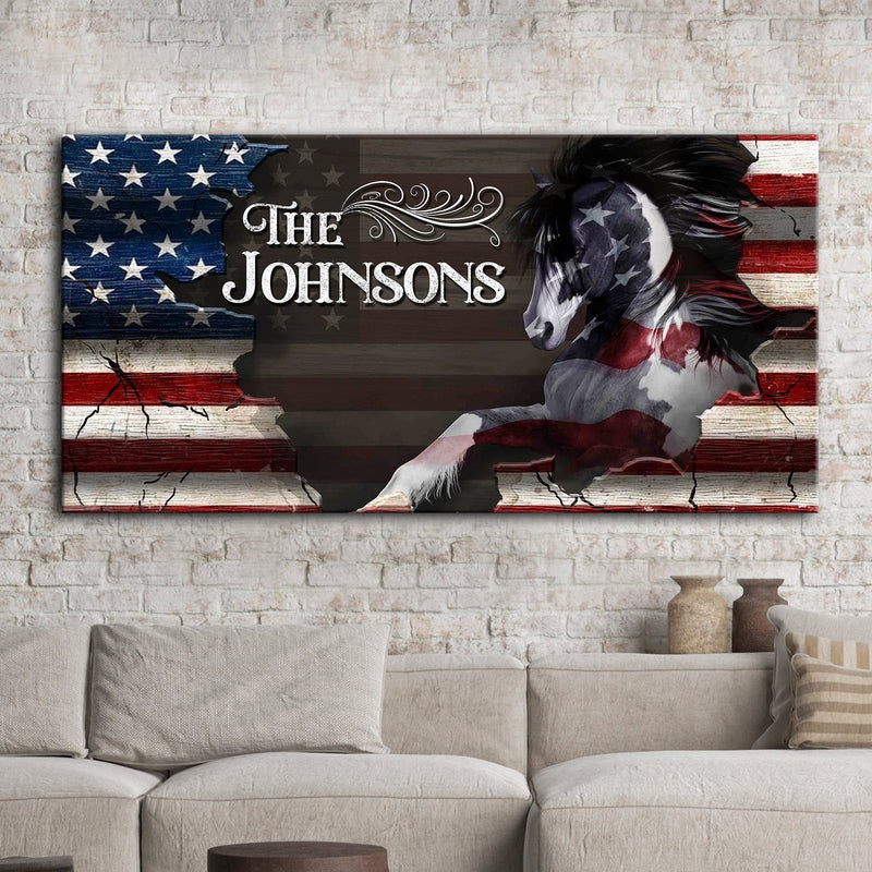 American Horse Wall Art Sign