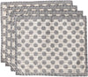 Artisan Hand Loomed Placemat - Gray Dots - 14" x 19"- Set of 4
