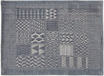 Artisan Hand Loomed Placemat - Indigo Blocks - 14" x 19"- Set of 4
