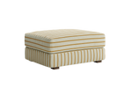 The Elevate Ottoman in a Striped Hemp Blend