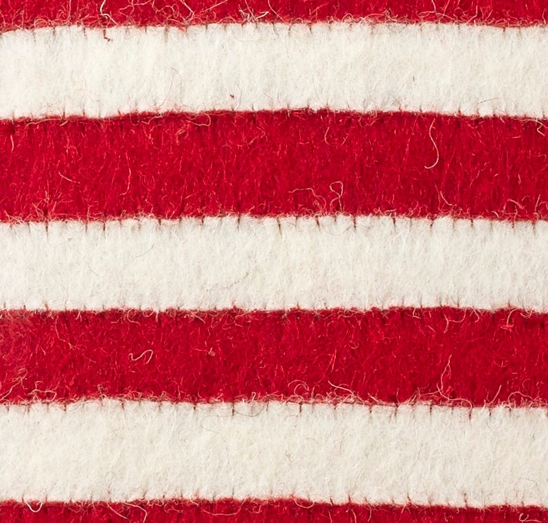 Handmade Pillow in Hand Felted Wool - American Flag on Gray - 20"