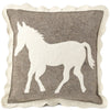 Handmade Pillow in Hand Felted Wool - Horse on Gray - 20"
