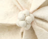 Hand Felted Wool Pillow - 3D Flower in Cream on Gray - 20"