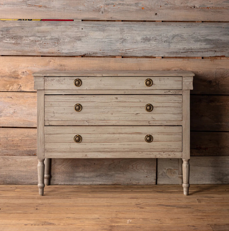Distressed Painted Grey Street Cabinet L086