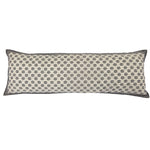 Artisan Hand Loomed Cotton Lumbar Pillow - Gray Dots - 16"x48"
