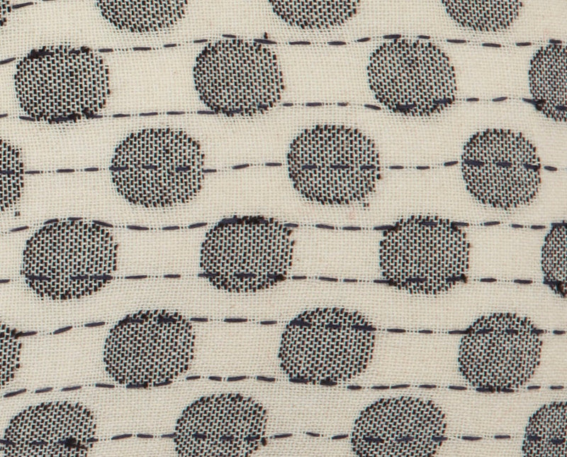 Artisan Hand Loomed Cotton Lumbar Pillow - Gray Dots - 16"x48"