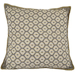 Artisan Hand Loomed Cotton Square Pillow - Gray with Yellow Stitching - 24"