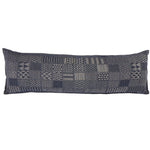 Artisan Hand Loomed Cotton Lumbar Pillow - Indigo Blocks - 16"x48"