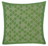 Artisan Hand Loomed Cotton Square Pillow - Green Ginkgo Design - 24"
