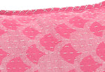 Artisan Hand Loomed Cotton Square Pillow - Pink Ginkgo Design - 24"