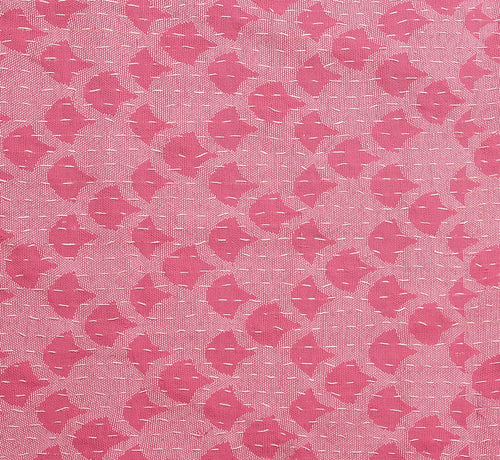 Artisan Hand Loomed Cotton Lumbar Pillow - Pink Ginkgo - 16"x48"