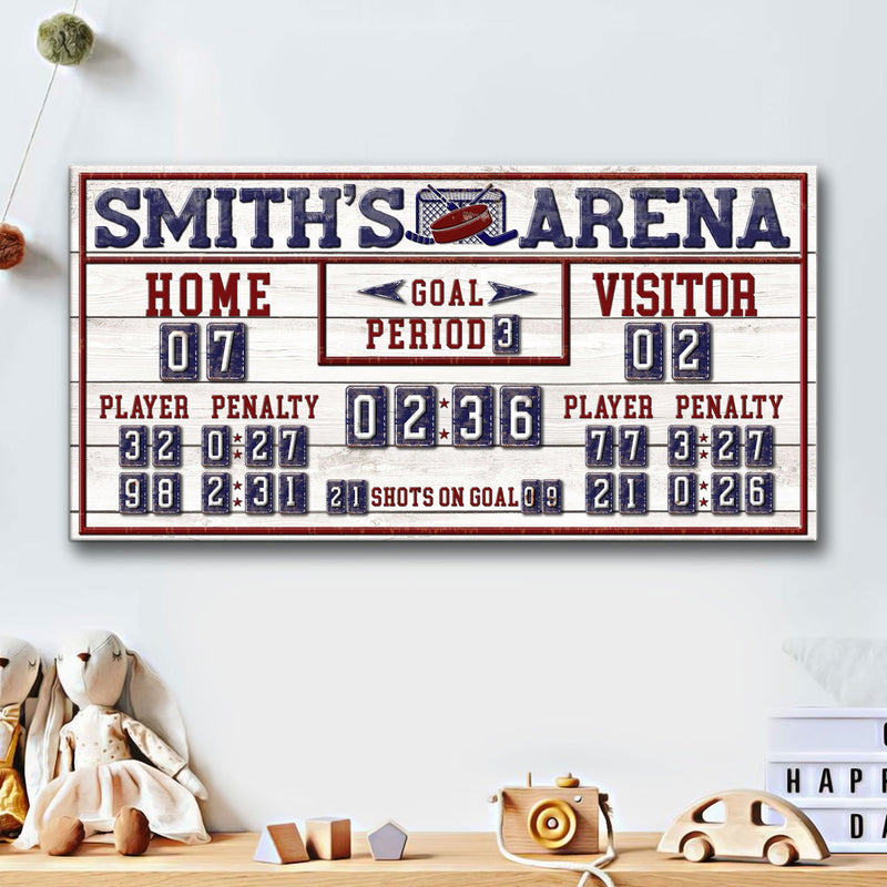 Personalized Hockey Scoreboard Sign