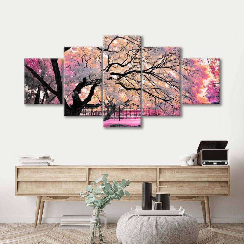 Pink Bloom Claw Trees Wall Art