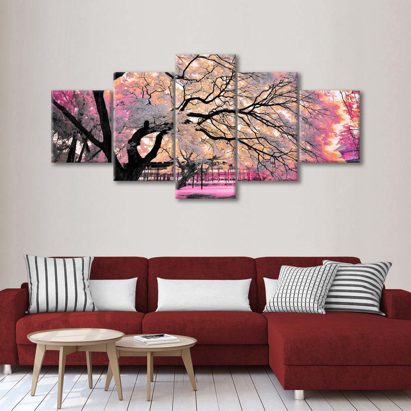 Pink Bloom Claw Trees Wall Art