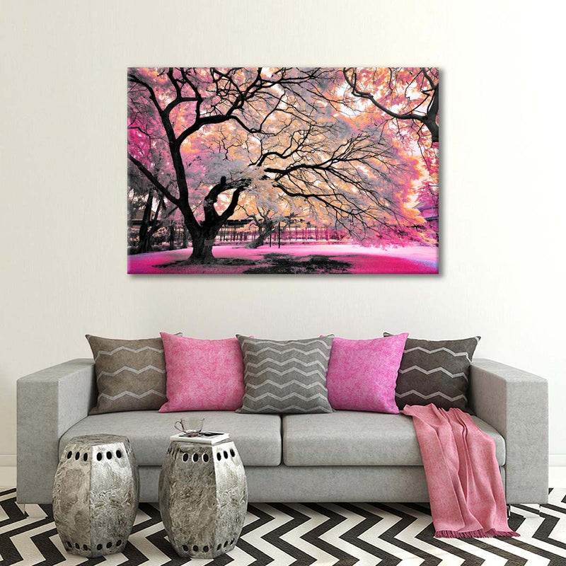 Pink Bloom Claw Trees Wall Art