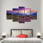 Pink Flowers At Sunset Wall Art
