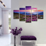 Pink Flowers At Sunset Wall Art