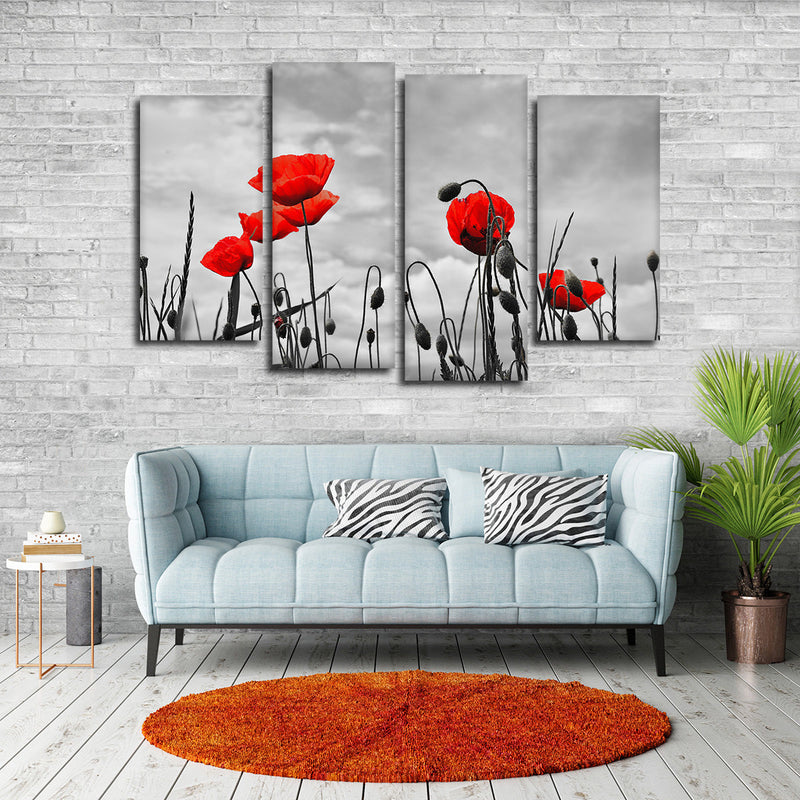 Pop Red Poppies Wall Art