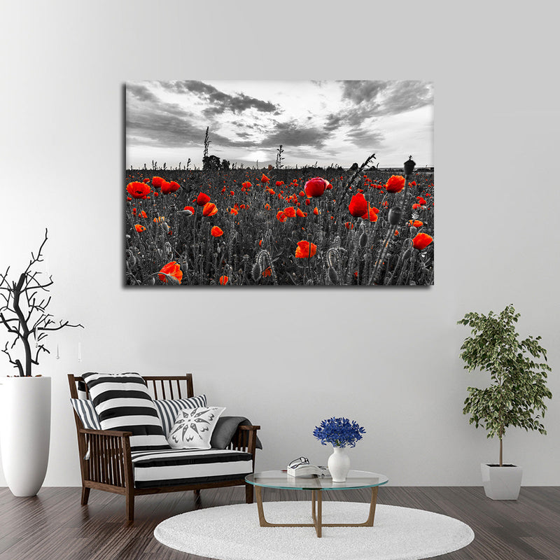 Poppy Field At Dusk Pop Wall Art