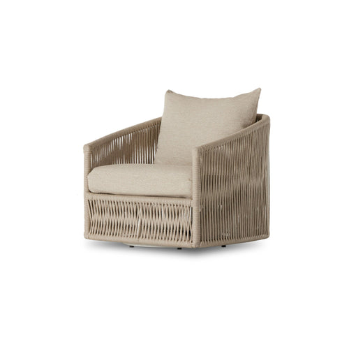 Porto Faye Sand Outdoor Swivel Chair | ready to ship!