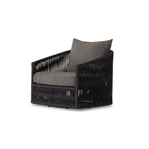 Porto Venao Charcoal Outdoor Swivel Chair | ready to ship!