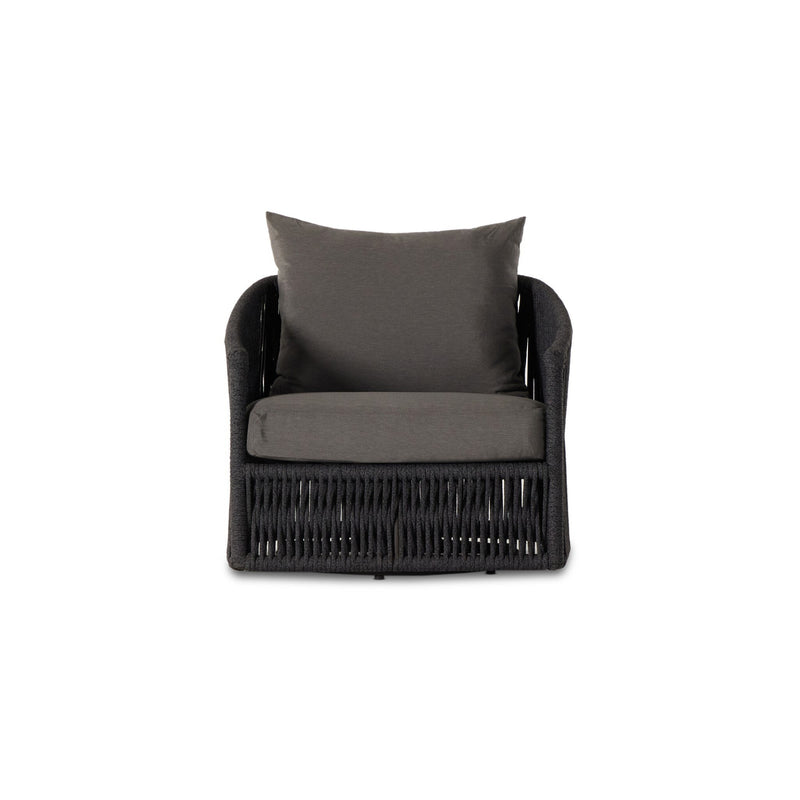 Porto Venao Charcoal Outdoor Swivel Chair | ready to ship!