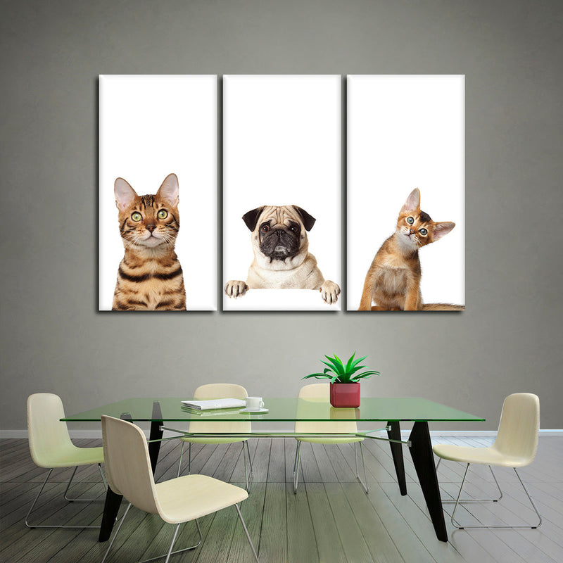 Pug And Cats Wall Art