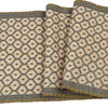 Artisan Hand Loomed Cotton Table Runner - Gray with Yellow Stitching - 18"x96"