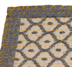 Artisan Hand Loomed Cotton Table Runner - Gray with Yellow Stitching - 18"x96"