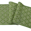 Artisan Hand Loomed Cotton Table Runner - Green Ginkgo - 18"x96"