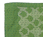 Artisan Hand Loomed Cotton Table Runner - Green Ginkgo - 18"x96"