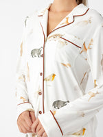 Women's Stretch-Knit Long Sleeve Bamboo Pajama Set