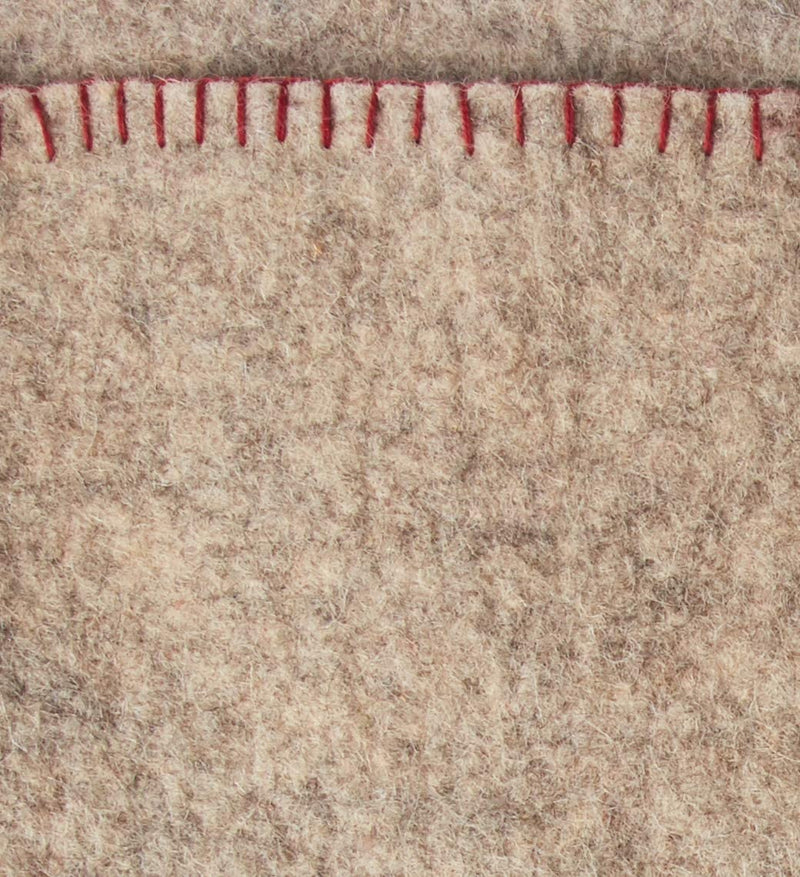 Handmade Gray Hand Felted Wool Christmas Table Runner - Reindeer and Sleigh - 16"x44"