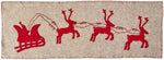 Handmade Gray Hand Felted Wool Christmas Table Runner - Reindeer and Sleigh - 16"x44"