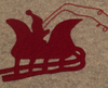Handmade Gray Hand Felted Wool Christmas Table Runner - Reindeer and Sleigh - 16"x44"
