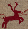 Handmade Gray Hand Felted Wool Christmas Table Runner - Reindeer and Sleigh - 16"x44"