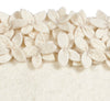 Hand Felted Wool Floral Border Table Runner in Cream, 16x90"