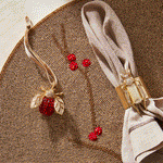 Grasshopper napkin rings, pearl, set of two