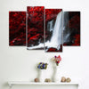 Red Autumn Waterfall Wall Art